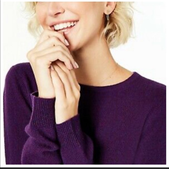 Charter Club Sweaters - 100% Luxury Soft Cashmere Eggplant Purple Sweater by Charter Club for Macy’s